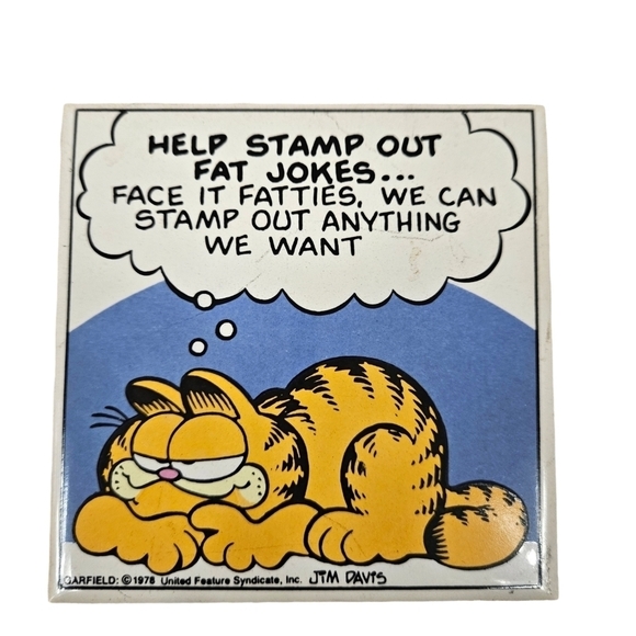 Vintage Enesco Jim Davis 1978 Garfield Comic Strip Tiles Set of 4 G2 - Picture 3 of 11
